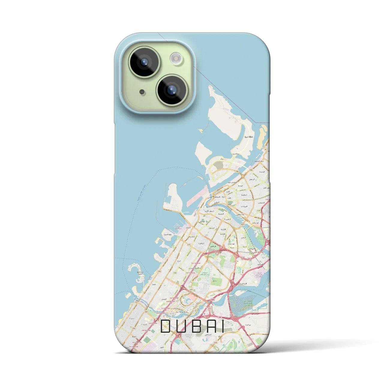 【ドバイ】地図柄iPhoneケース（バックカバータイプ・ナチュラル）iPhone 15 用