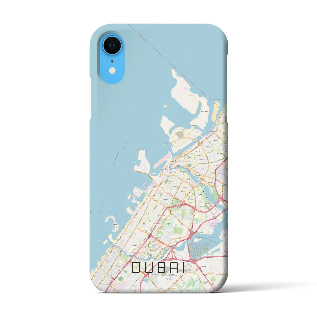 【ドバイ】地図柄iPhoneケース（バックカバータイプ・ナチュラル）iPhone XR 用