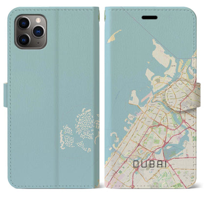 【ドバイ（アラブ首長国連邦）】地図柄iPhoneケース（手帳タイプ）ナチュラル・iPhone 11 Pro Max 用