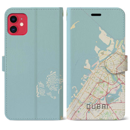 【ドバイ（アラブ首長国連邦）】地図柄iPhoneケース（手帳タイプ）ナチュラル・iPhone 11 用