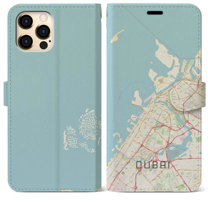 【ドバイ（アラブ首長国連邦）】地図柄iPhoneケース（手帳タイプ）ナチュラル・iPhone 12 Pro Max 用