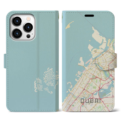【ドバイ（アラブ首長国連邦）】地図柄iPhoneケース（手帳タイプ）ナチュラル・iPhone 13 Pro 用