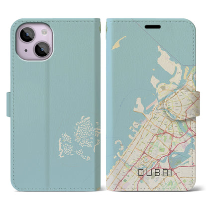 【ドバイ（アラブ首長国連邦）】地図柄iPhoneケース（手帳タイプ）ナチュラル・iPhone 14 用