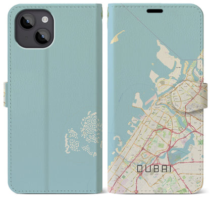 【ドバイ（アラブ首長国連邦）】地図柄iPhoneケース（手帳タイプ）ナチュラル・iPhone 14 Plus 用