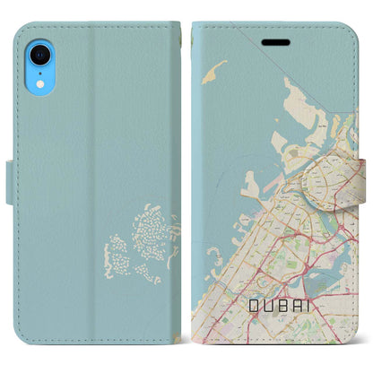 【ドバイ（アラブ首長国連邦）】地図柄iPhoneケース（手帳タイプ）ナチュラル・iPhone XR 用