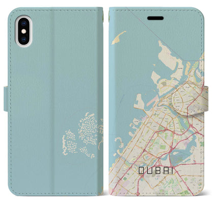 【ドバイ（アラブ首長国連邦）】地図柄iPhoneケース（手帳タイプ）ナチュラル・iPhone XS Max 用
