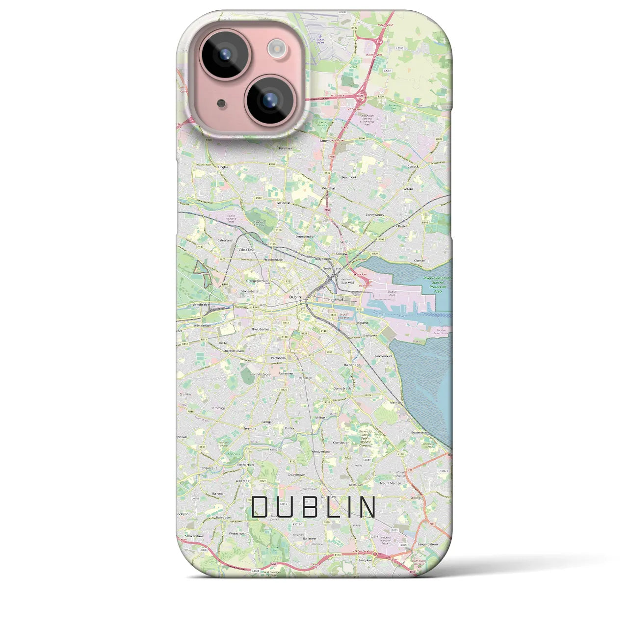 【ダブリン】地図柄iPhoneケース（バックカバータイプ・ナチュラル）iPhone 15 Plus 用
