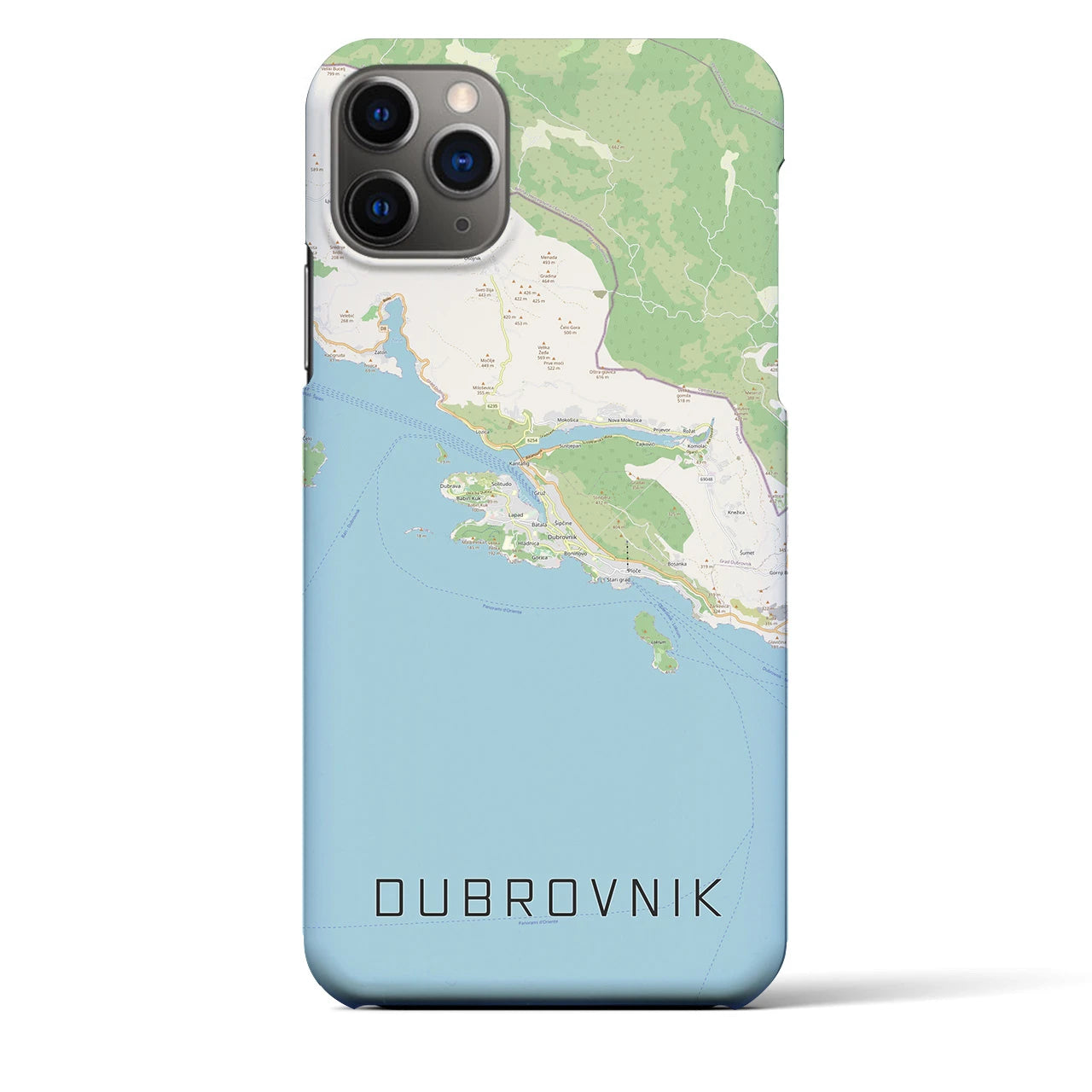 【ドゥブロヴニク】地図柄iPhoneケース（バックカバータイプ・ナチュラル）iPhone 11 Pro Max 用