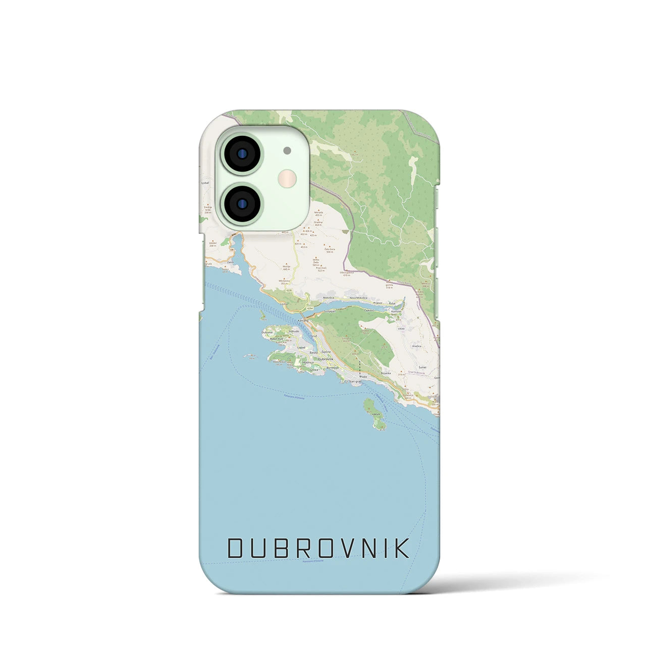 【ドゥブロヴニク】地図柄iPhoneケース（バックカバータイプ・ナチュラル）iPhone 12 mini 用