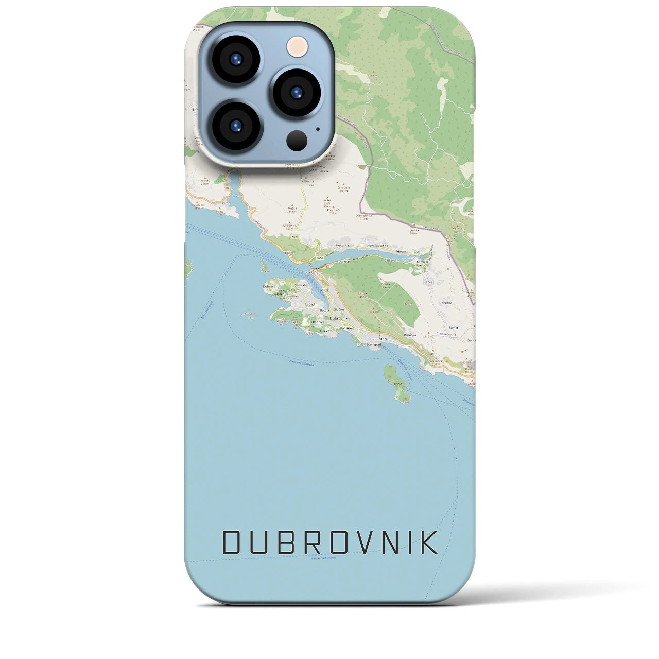 【ドゥブロヴニク】地図柄iPhoneケース（バックカバータイプ・ナチュラル）iPhone 13 Pro Max 用