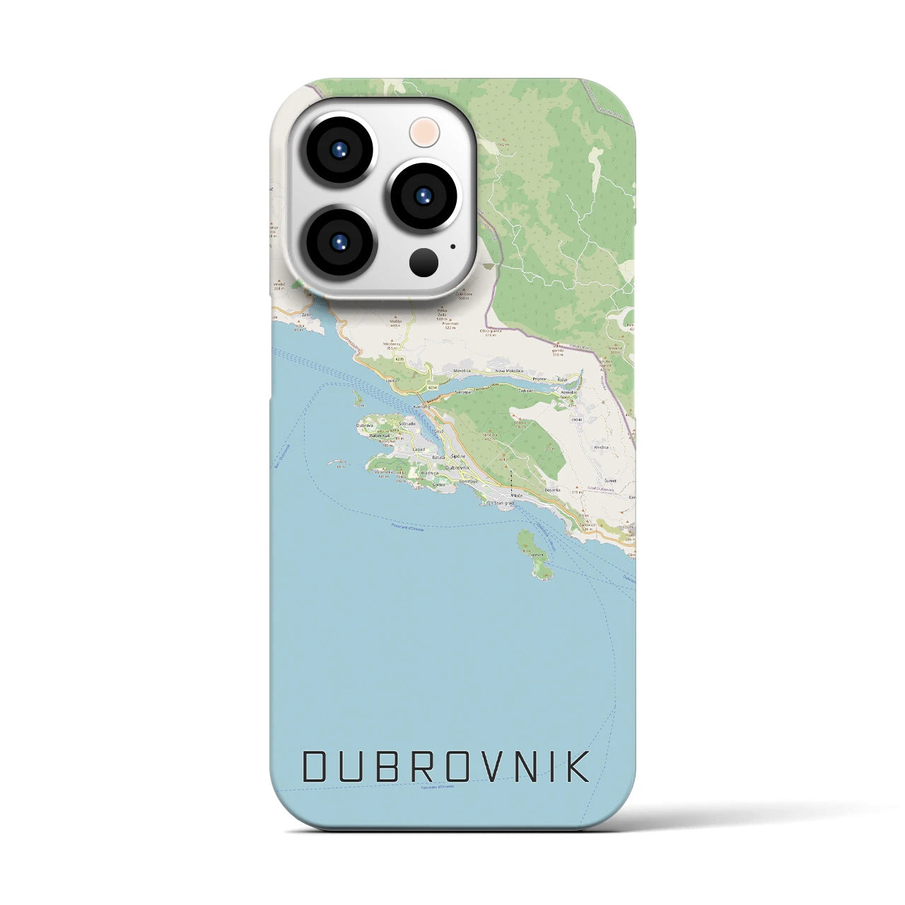 【ドゥブロヴニク】地図柄iPhoneケース（バックカバータイプ・ナチュラル）iPhone 13 Pro 用