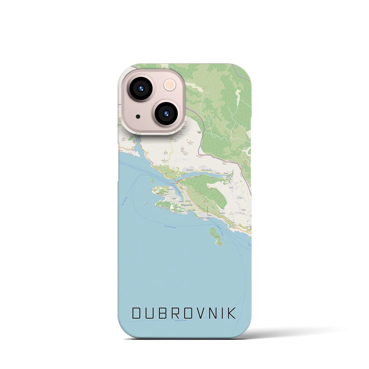 【ドゥブロヴニク】地図柄iPhoneケース（バックカバータイプ・ナチュラル）iPhone 13 mini 用