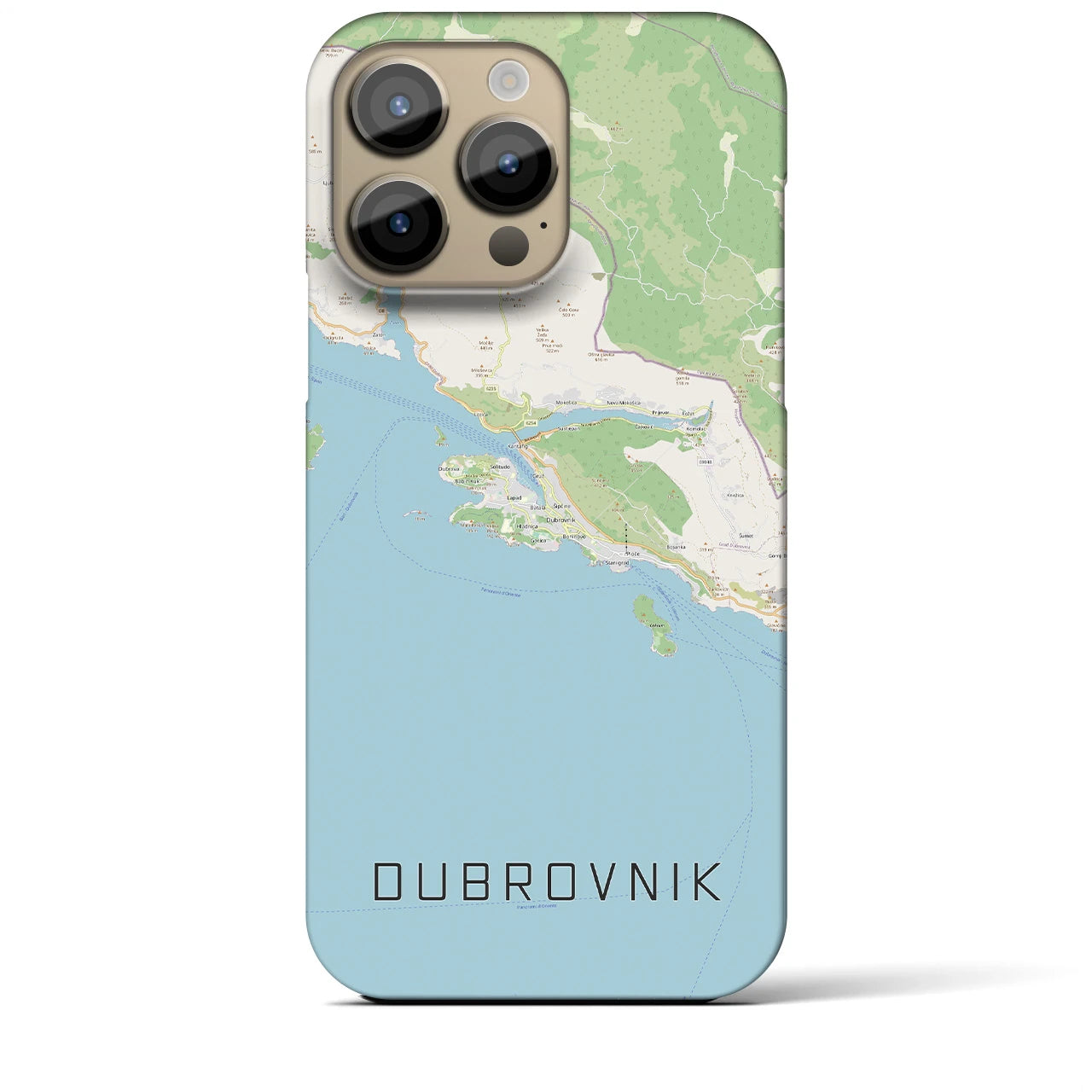 【ドゥブロヴニク】地図柄iPhoneケース（バックカバータイプ・ナチュラル）iPhone 14 Pro Max 用
