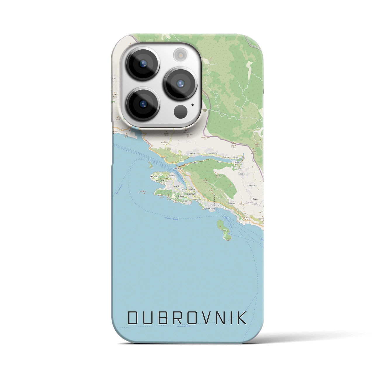 【ドゥブロヴニク】地図柄iPhoneケース（バックカバータイプ・ナチュラル）iPhone 14 Pro 用