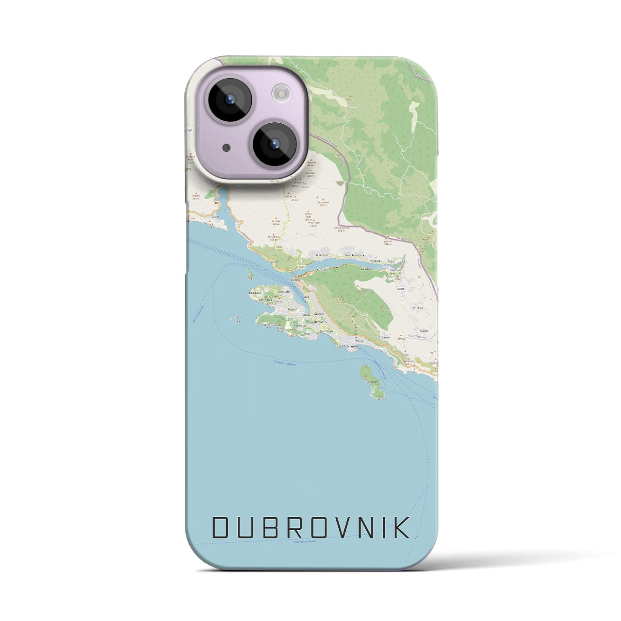 【ドゥブロヴニク】地図柄iPhoneケース（バックカバータイプ・ナチュラル）iPhone 14 用