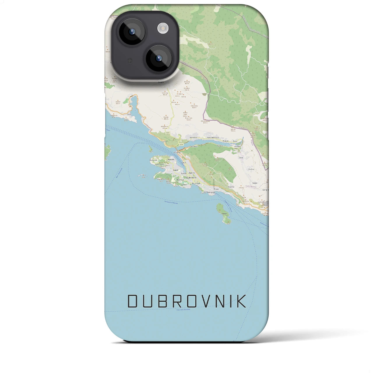 【ドゥブロヴニク】地図柄iPhoneケース（バックカバータイプ・ナチュラル）iPhone 14 Plus 用