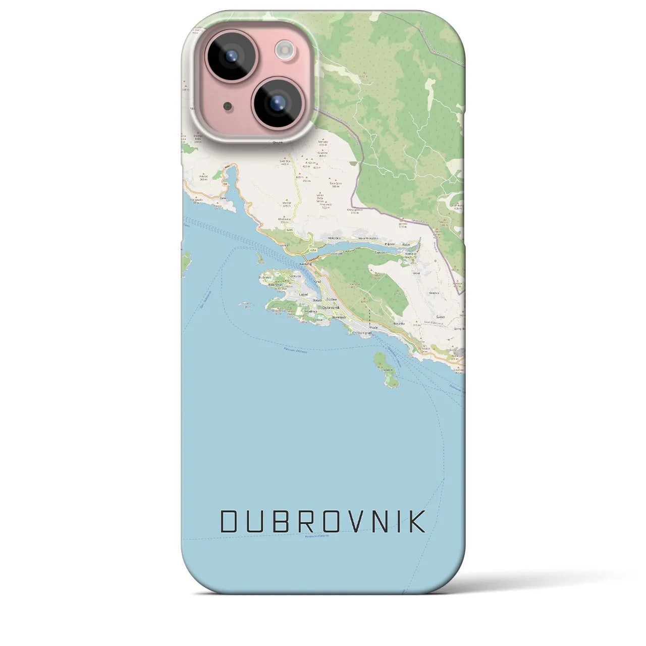 【ドゥブロヴニク】地図柄iPhoneケース（バックカバータイプ・ナチュラル）iPhone 15 Plus 用