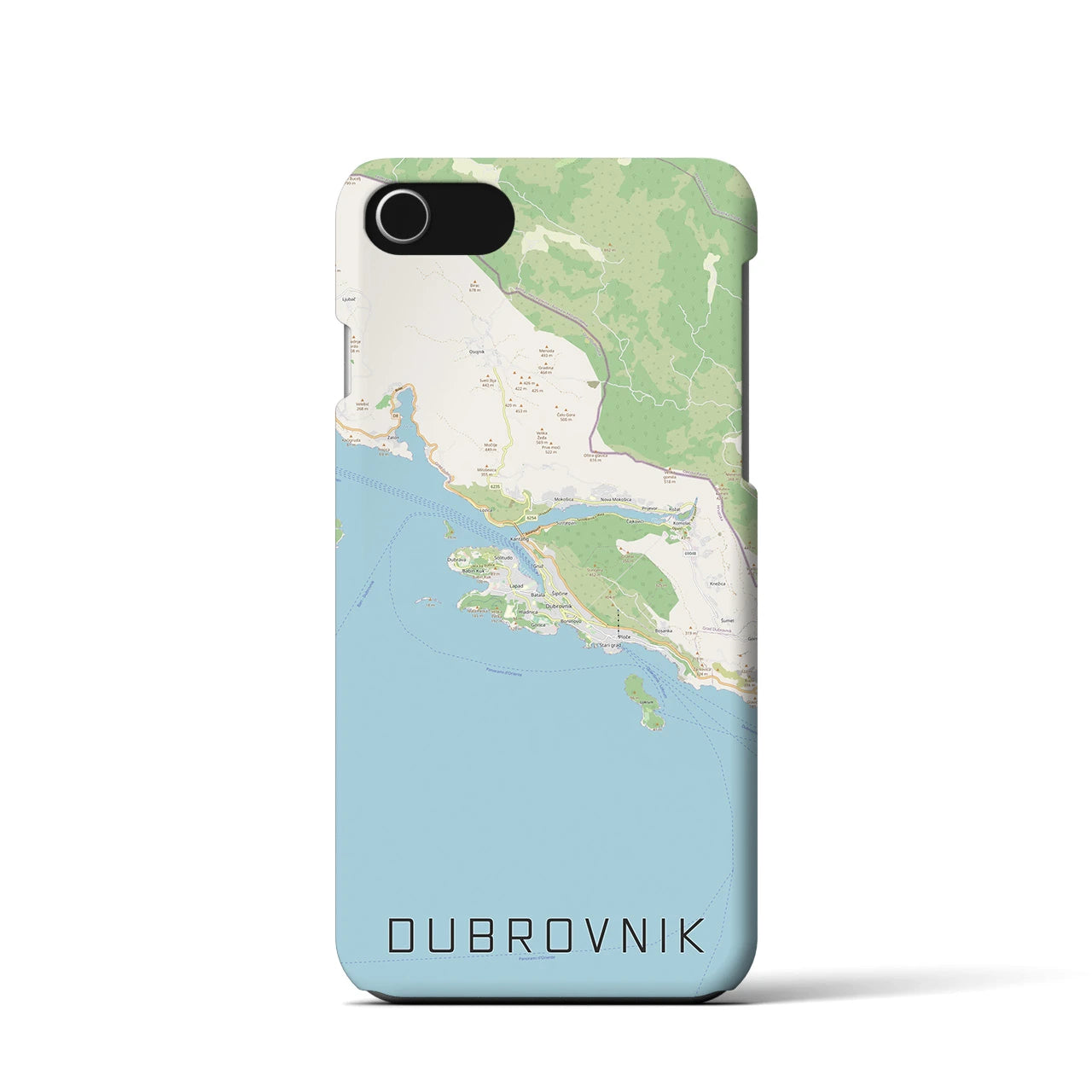 【ドゥブロヴニク】地図柄iPhoneケース（バックカバータイプ・ナチュラル）iPhone SE（第3 / 第2世代） / 8 / 7 / 6s / 6 用