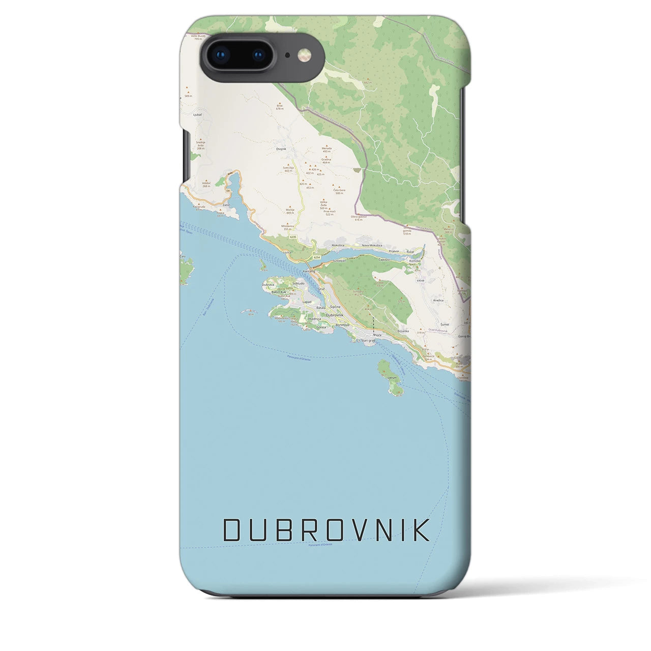 【ドゥブロヴニク】地図柄iPhoneケース（バックカバータイプ・ナチュラル）iPhone 8Plus /7Plus / 6sPlus / 6Plus 用