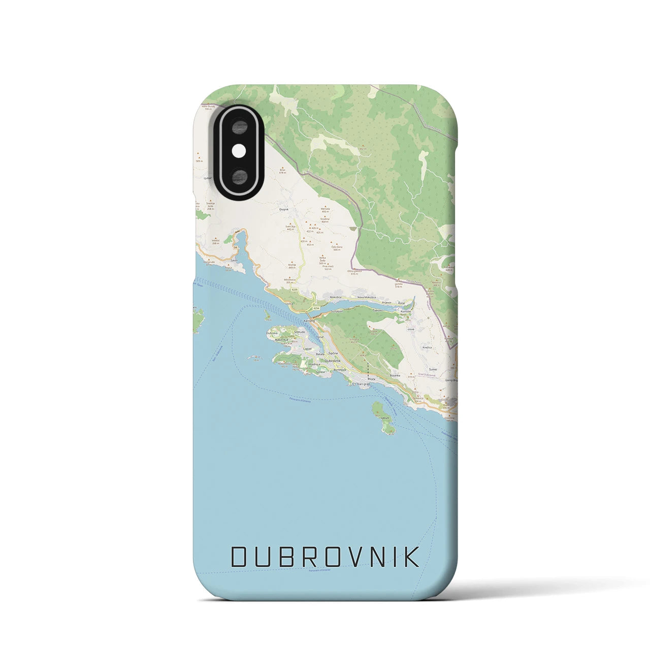 【ドゥブロヴニク】地図柄iPhoneケース（バックカバータイプ・ナチュラル）iPhone XS / X 用