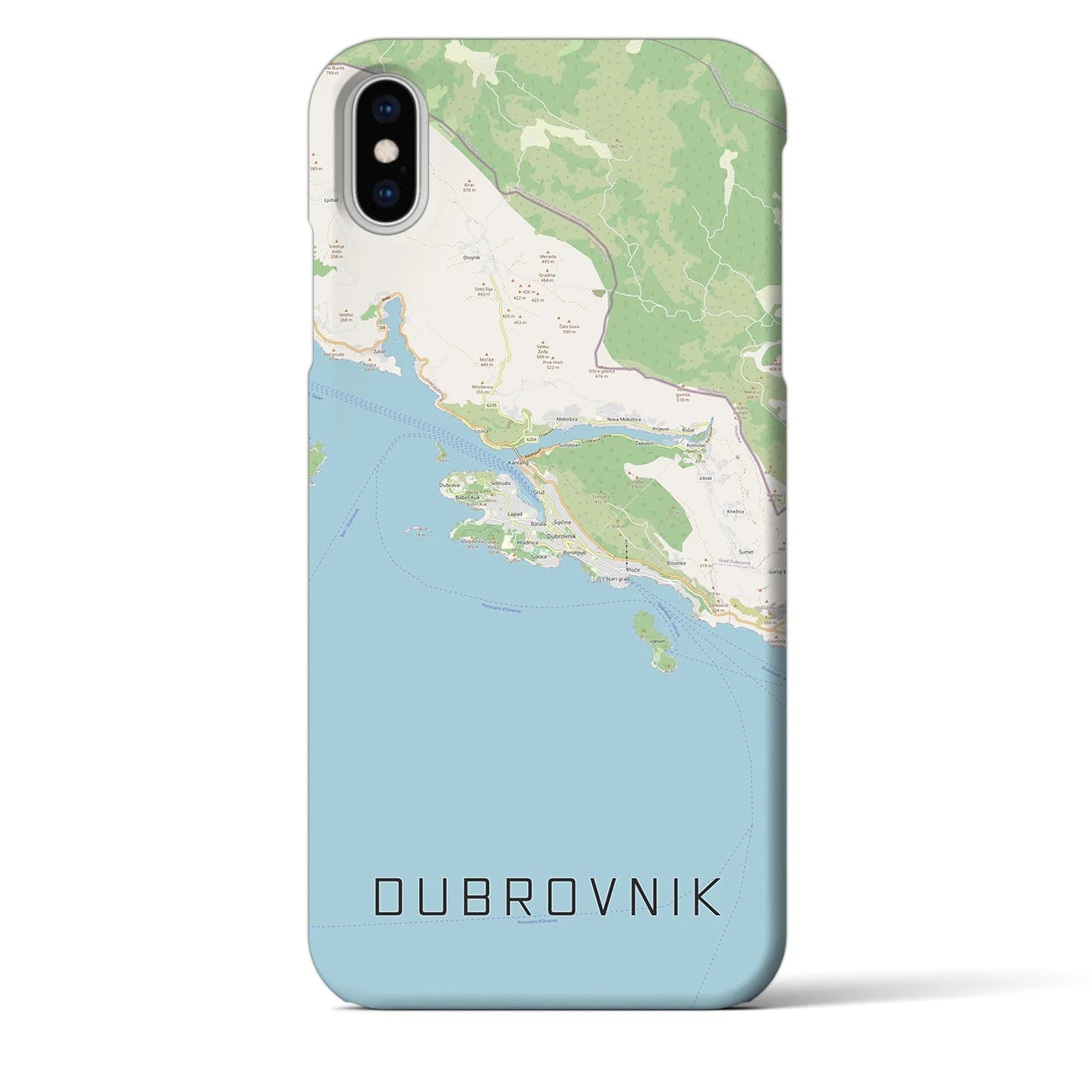 【ドゥブロヴニク】地図柄iPhoneケース（バックカバータイプ・ナチュラル）iPhone XS Max 用