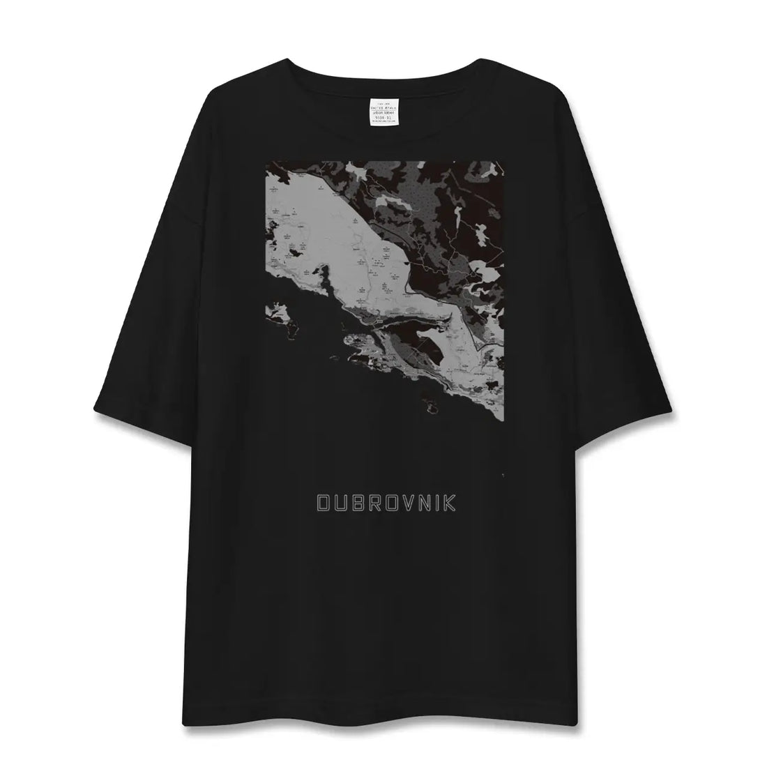 【ドゥブロヴニク（クロアチア）】地図柄ビッグシルエットTシャツ