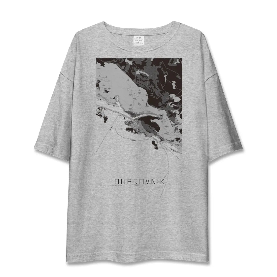 【ドゥブロヴニク（クロアチア）】地図柄ビッグシルエットTシャツ