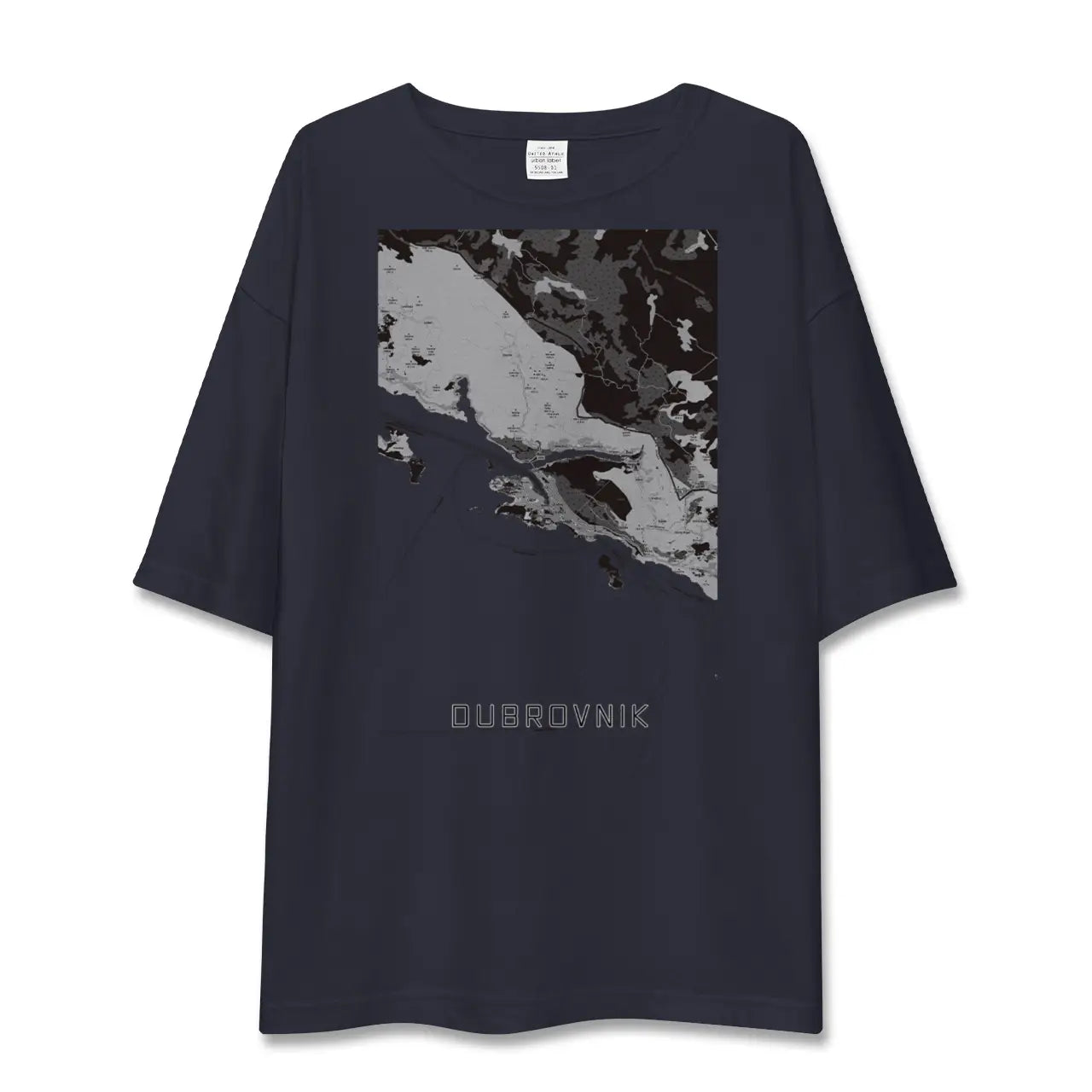 【ドゥブロヴニク（クロアチア）】地図柄ビッグシルエットTシャツ