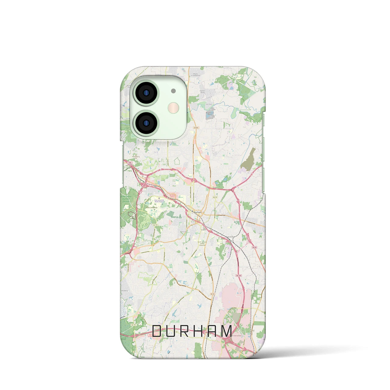 【ダーラム】地図柄iPhoneケース（バックカバータイプ・ナチュラル）iPhone 12 mini 用