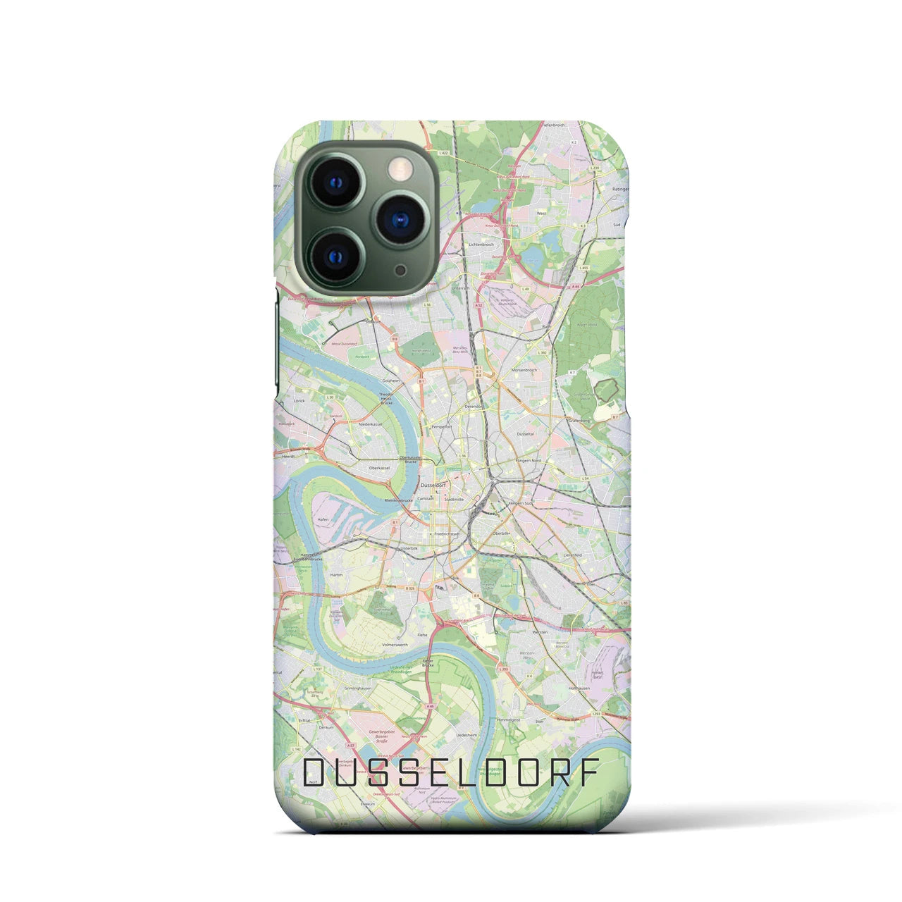 【デュッセルドルフ】地図柄iPhoneケース（バックカバータイプ・ナチュラル）iPhone 11 Pro 用