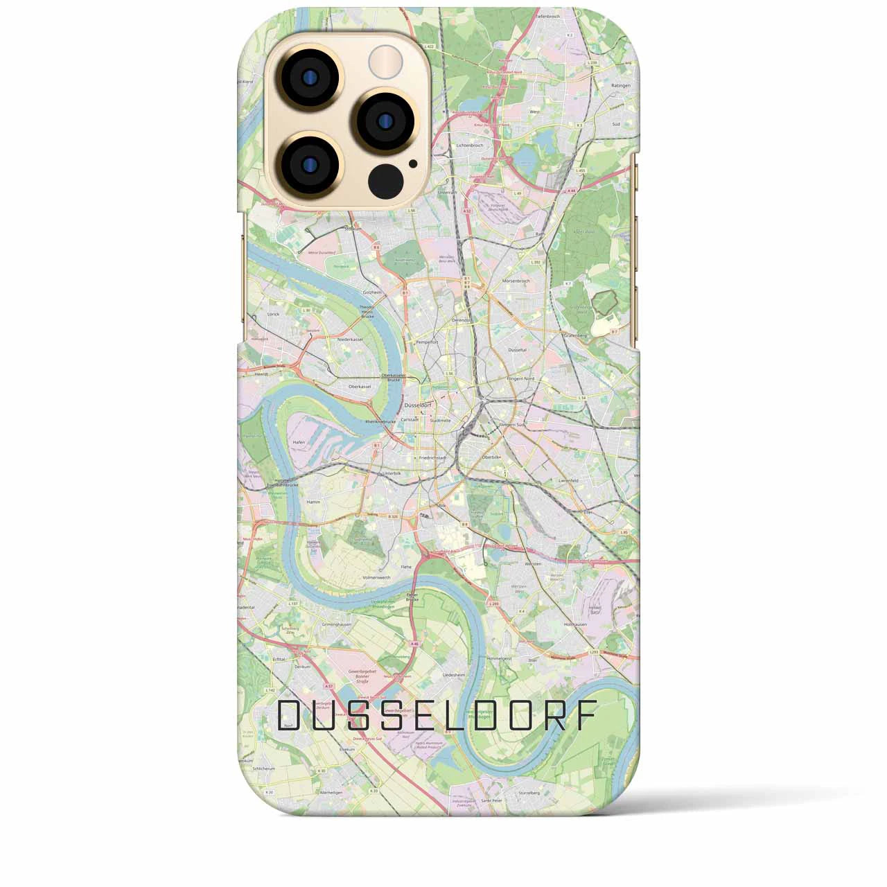 【デュッセルドルフ】地図柄iPhoneケース（バックカバータイプ・ナチュラル）iPhone 12 Pro Max 用