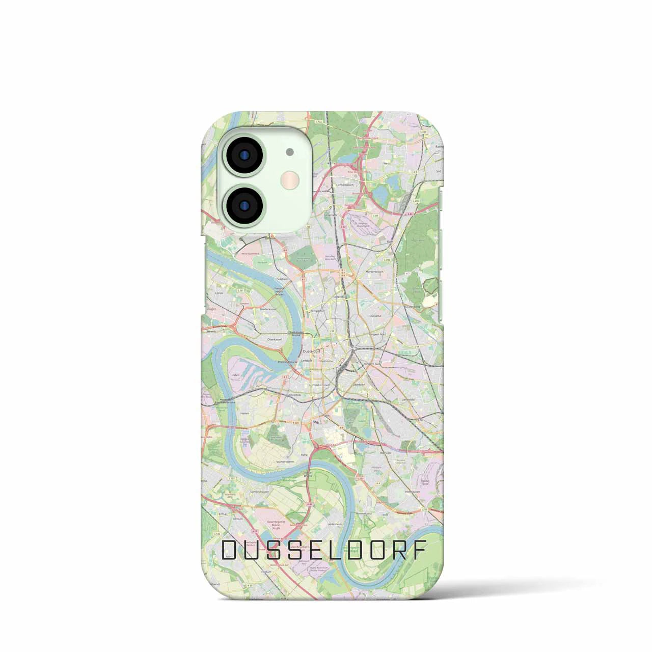 【デュッセルドルフ】地図柄iPhoneケース（バックカバータイプ・ナチュラル）iPhone 12 mini 用