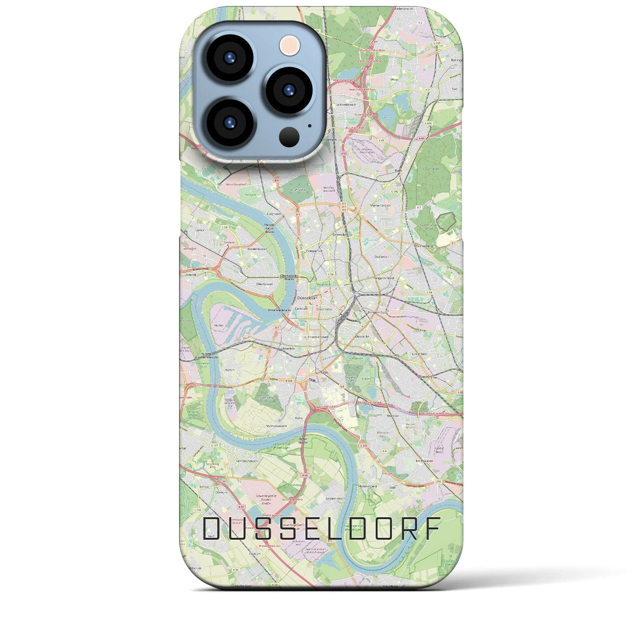 【デュッセルドルフ】地図柄iPhoneケース（バックカバータイプ・ナチュラル）iPhone 13 Pro Max 用