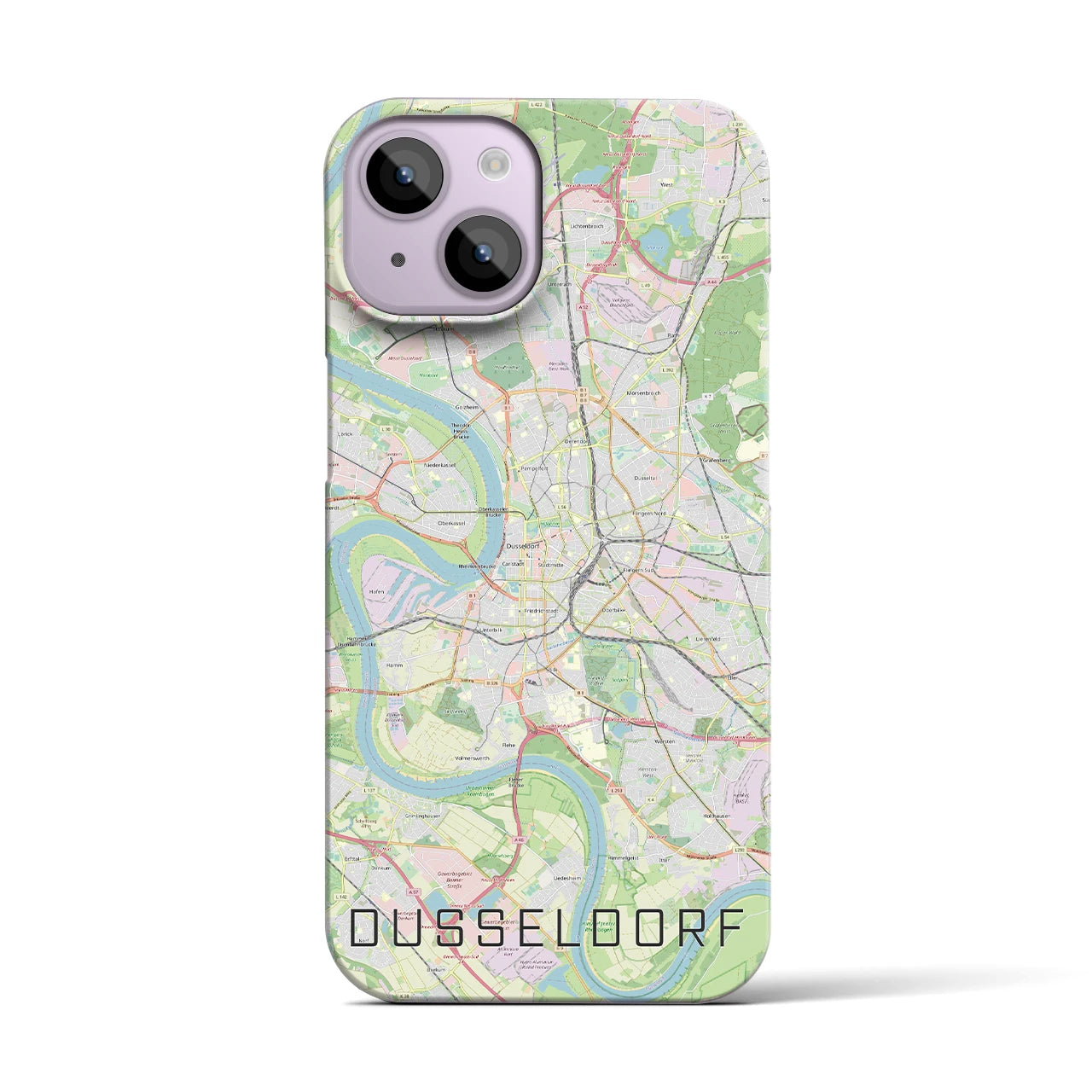 【デュッセルドルフ】地図柄iPhoneケース（バックカバータイプ・ナチュラル）iPhone 14 用