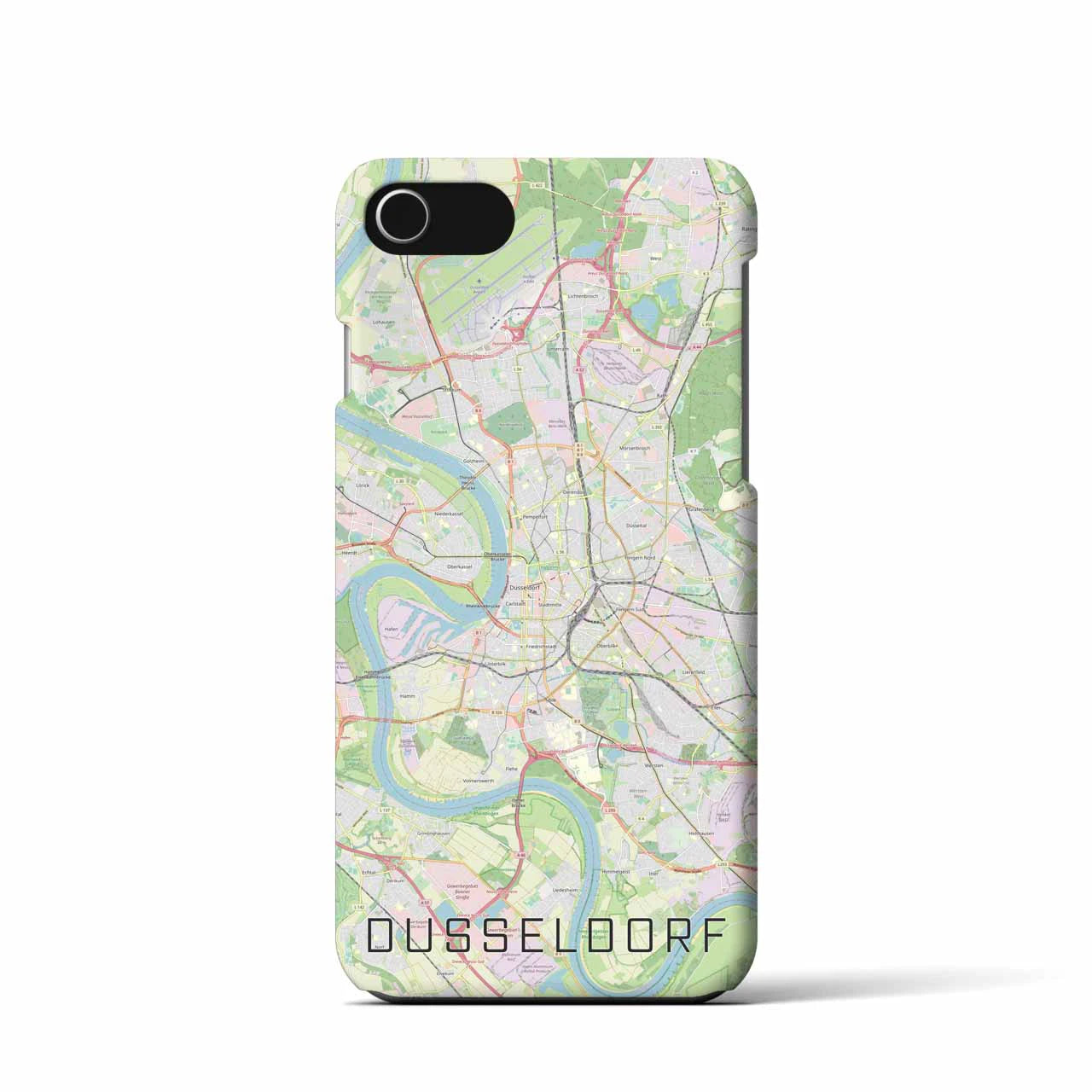 【デュッセルドルフ】地図柄iPhoneケース（バックカバータイプ・ナチュラル）iPhone SE（第3 / 第2世代） / 8 / 7 / 6s / 6 用