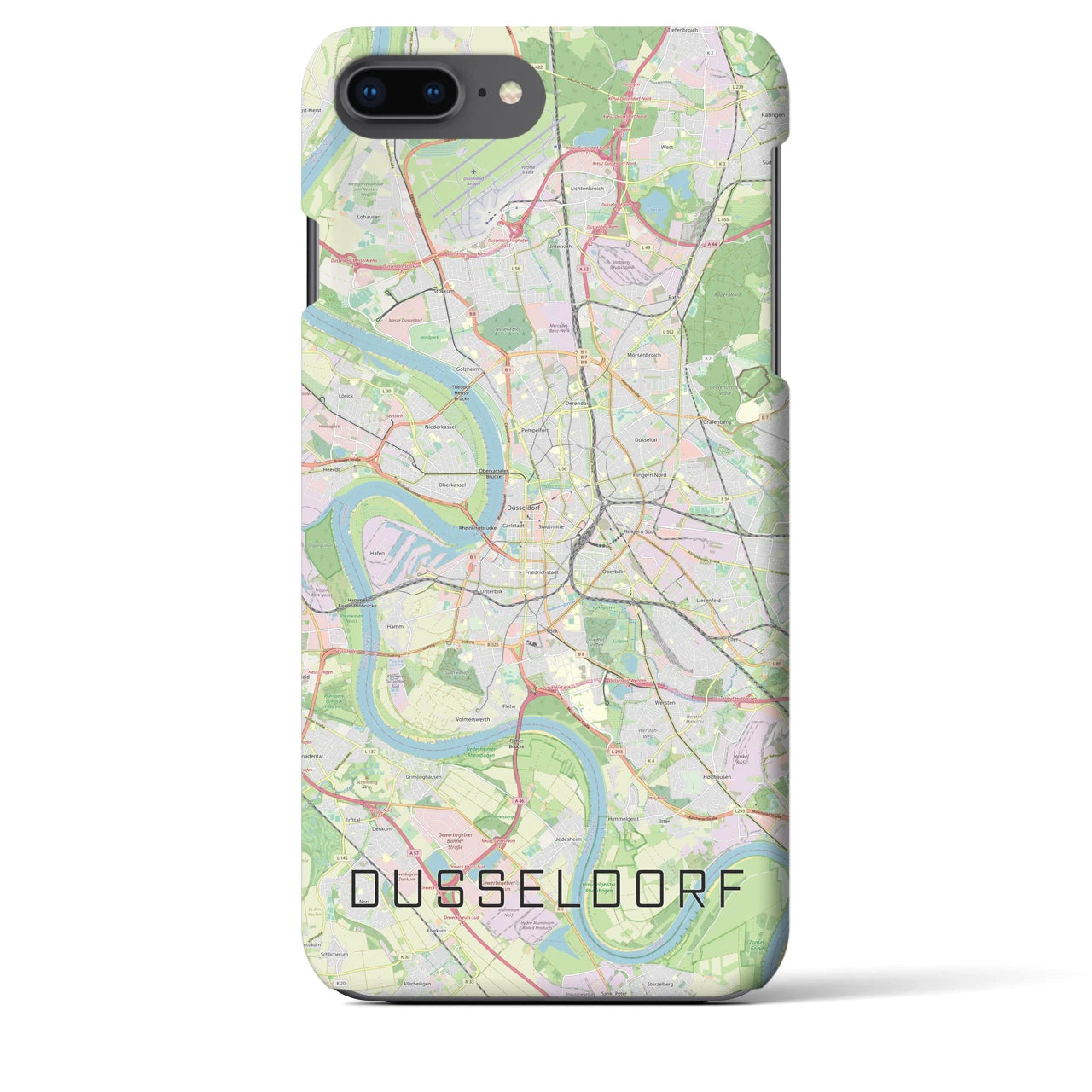 【デュッセルドルフ】地図柄iPhoneケース（バックカバータイプ・ナチュラル）iPhone 8Plus /7Plus / 6sPlus / 6Plus 用