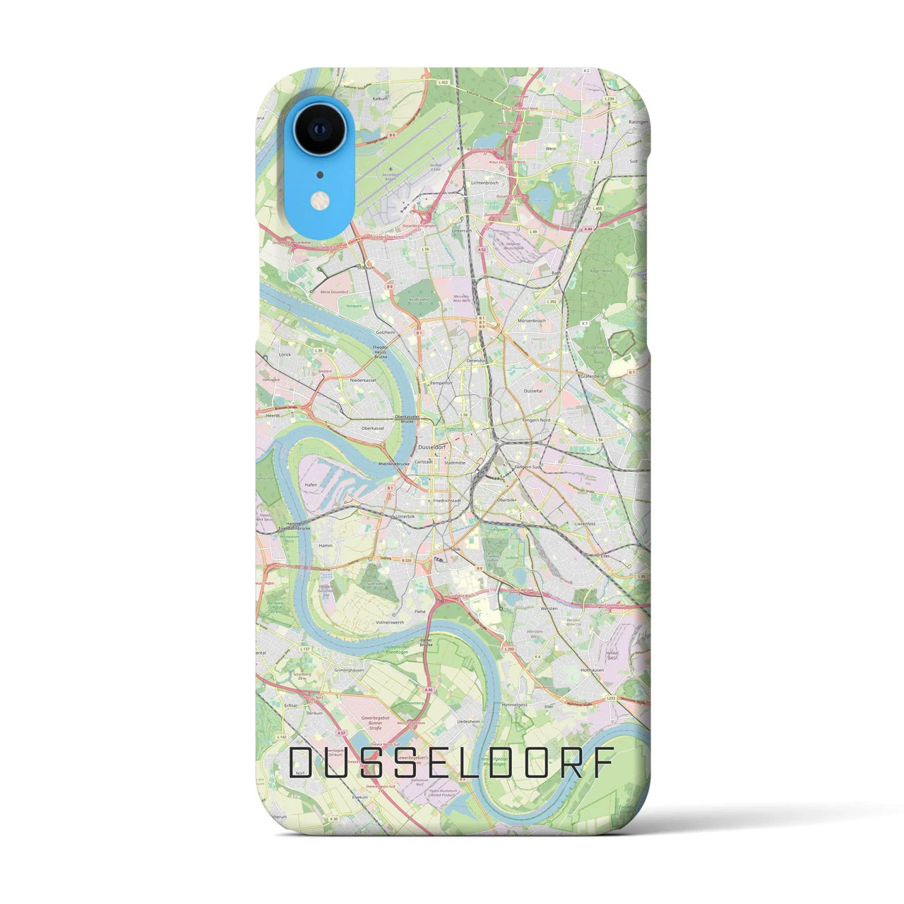 【デュッセルドルフ】地図柄iPhoneケース（バックカバータイプ・ナチュラル）iPhone XR 用