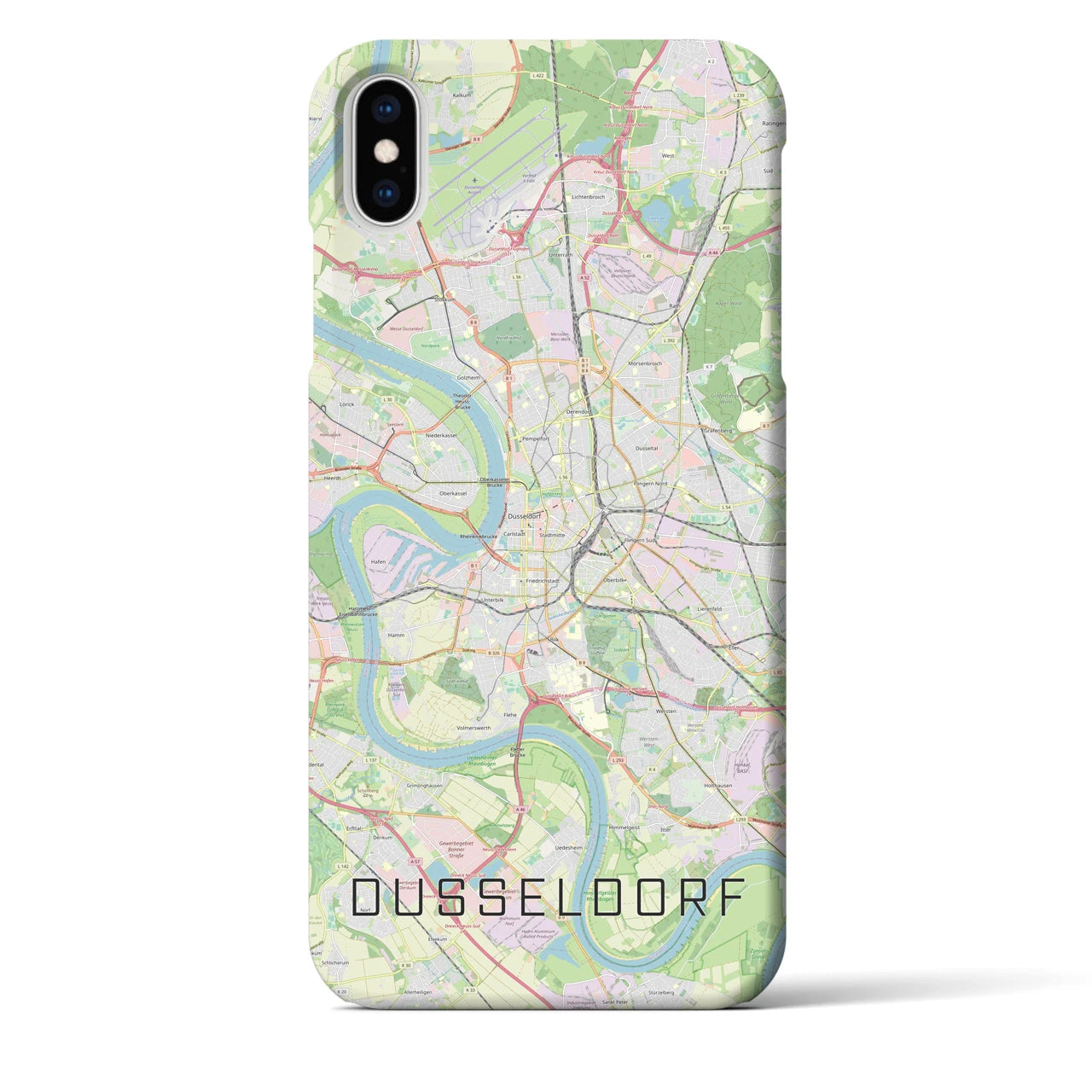 【デュッセルドルフ】地図柄iPhoneケース（バックカバータイプ・ナチュラル）iPhone XS Max 用