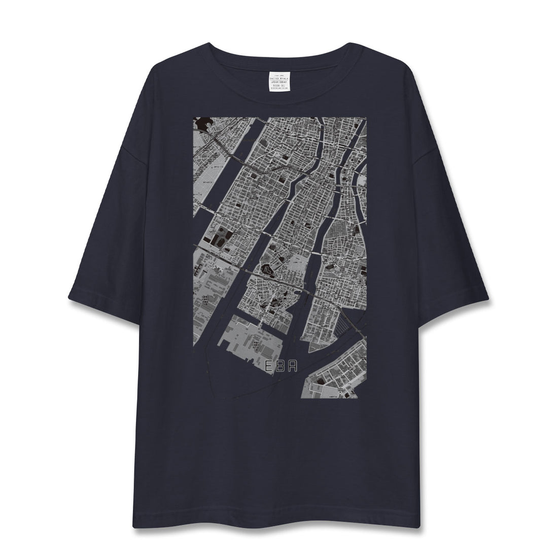 【江波（広島県）】地図柄ビッグシルエットTシャツ