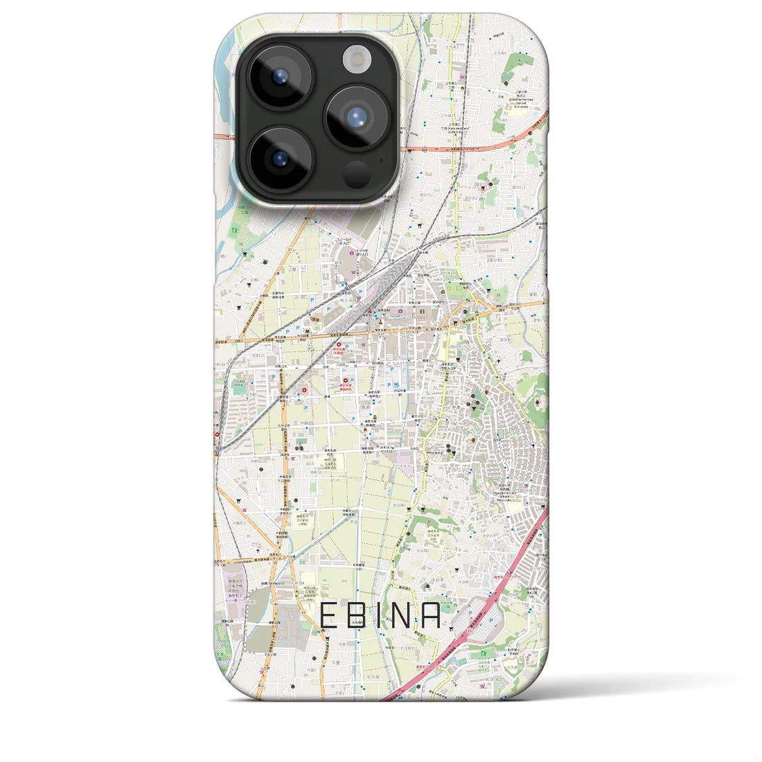 【海老名】地図柄iPhoneケース（バックカバータイプ・ナチュラル）iPhone 15 Pro Max 用