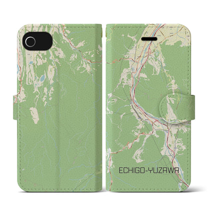 【越後湯沢（新潟県）】地図柄iPhoneケース（手帳タイプ）ナチュラル・iPhone SE（第3 / 第2世代） / 8 / 7 / 6s / 6 用