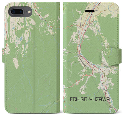 【越後湯沢（新潟県）】地図柄iPhoneケース（手帳タイプ）ナチュラル・iPhone 8Plus /7Plus / 6sPlus / 6Plus 用