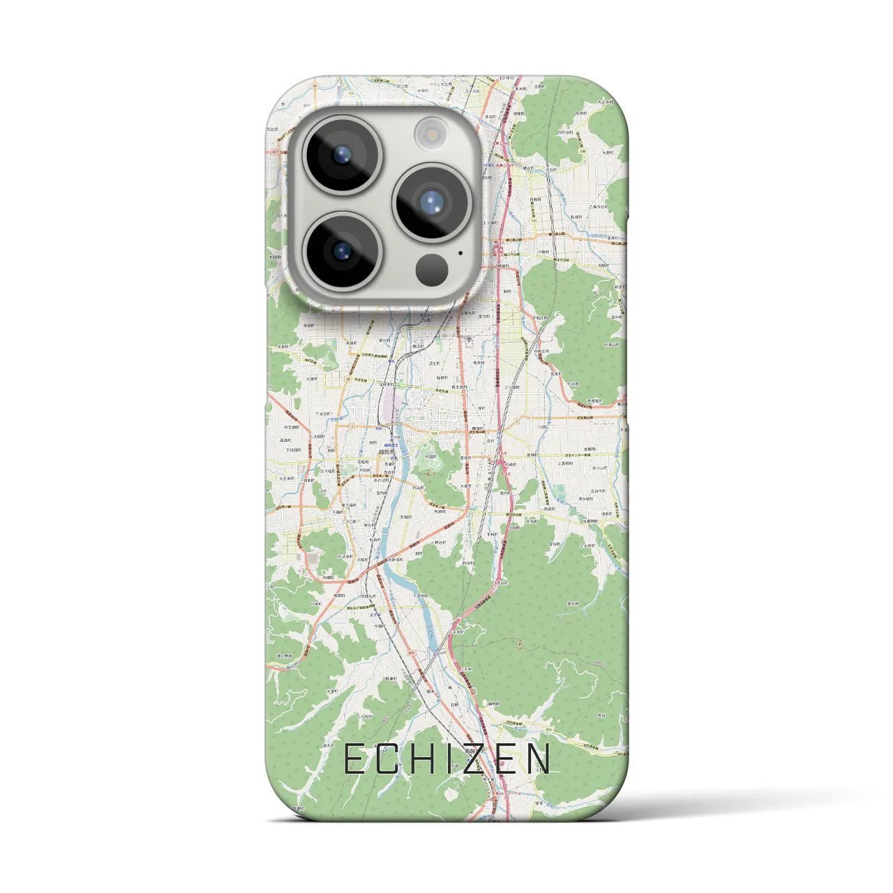 【越前】地図柄iPhoneケース（バックカバータイプ・ナチュラル）iPhone 15 Pro 用