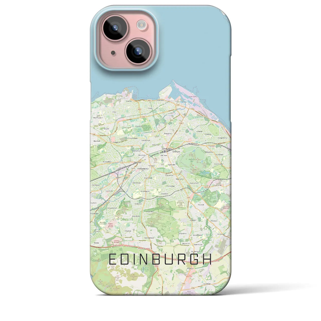 【エディンバラ】地図柄iPhoneケース（バックカバータイプ・ナチュラル）iPhone 15 Plus 用