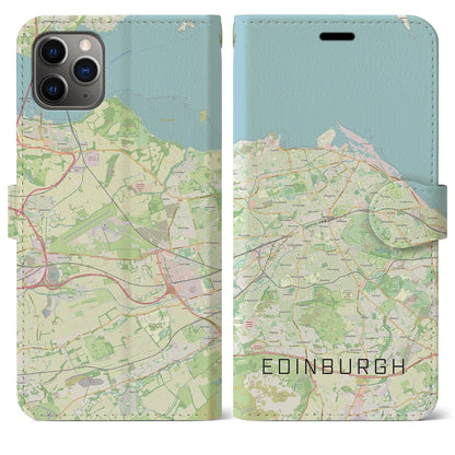 【エディンバラ（イギリス）】地図柄iPhoneケース（手帳タイプ）ナチュラル・iPhone 11 Pro Max 用