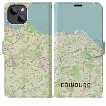 【エディンバラ（イギリス）】地図柄iPhoneケース（手帳タイプ）ナチュラル・iPhone 14 Plus 用