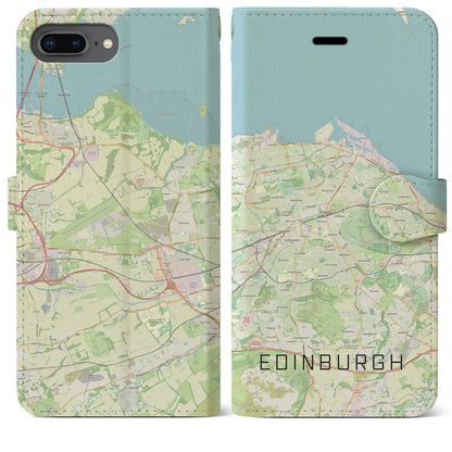 【エディンバラ（イギリス）】地図柄iPhoneケース（手帳タイプ）ナチュラル・iPhone 8Plus /7Plus / 6sPlus / 6Plus 用