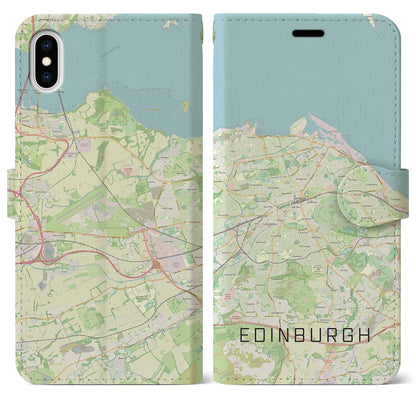 【エディンバラ（イギリス）】地図柄iPhoneケース（手帳タイプ）ナチュラル・iPhone XS Max 用