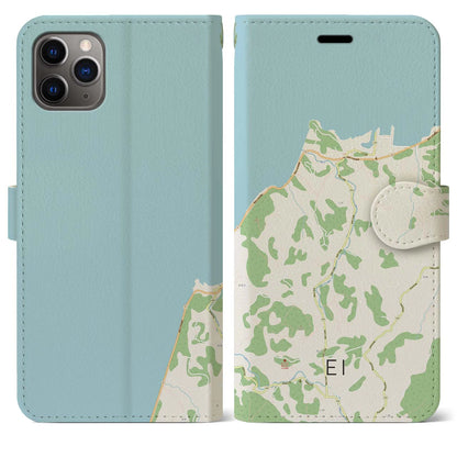 【江井（兵庫県）】地図柄iPhoneケース（手帳タイプ）ナチュラル・iPhone 11 Pro Max 用