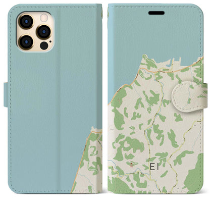 【江井（兵庫県）】地図柄iPhoneケース（手帳タイプ）ナチュラル・iPhone 12 Pro Max 用